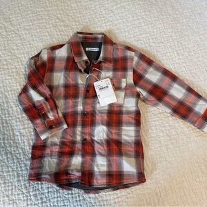 Mayoral Red and White Plaid Lined Kids Shirt